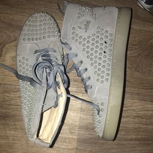 Gray Rhinestone Christian Louboutin Sneakers